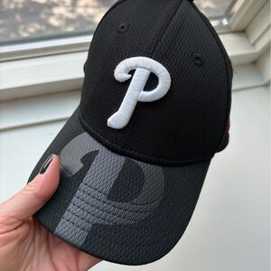 New Era Black and Red Youth Cap (Interior Labels Visible)